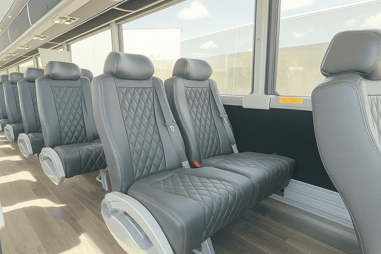 interior of Kokomo Coach Bus Service charter bus